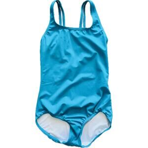 NWOT Land’s End Turquoise Blue Women's Swimsuit 8 Scoop Neck Full coverage